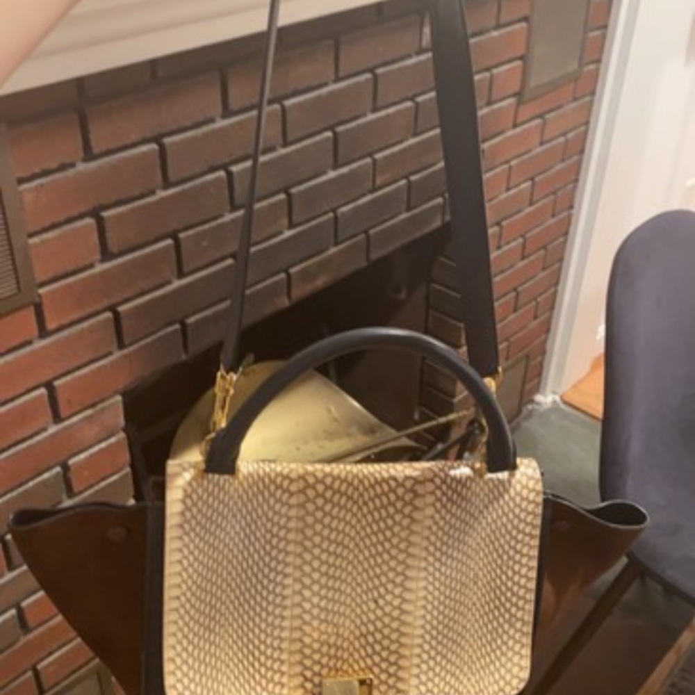 Celine Tapeze Suede and Python Shoulder bag - Picture 7 of 13